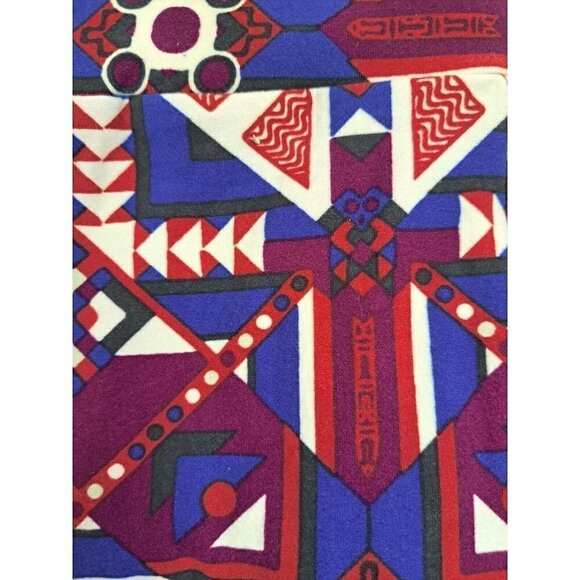 LuLaRoe One Size Leggings RWB, Hunter Green, & Plum Geometric Print - Picture 1 of 2